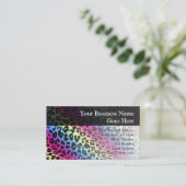 Neon Rainbow Leopard Pattern Print Visitekaartje (Staand voorkant)