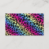 Neon Rainbow Leopard Pattern Print Visitekaartje (Achterkant)