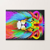 Neon Rainbow Lion Legpuzzel (Horizontaal)