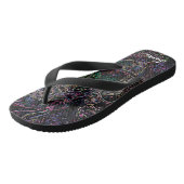 Neon Rainbow Marbled Lines Bubbels Levendig Zwart Teenslippers (Schuin)
