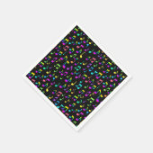 Neon Rainbow muzieknoten op zwart Servet (Hoek)