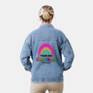 Neon Rainbow Oma dank u Moederdag cadeau Denim Jacket