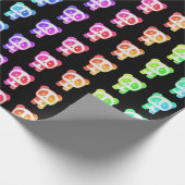 Neon Rainbow Pandas Cadeaupapier (Hoek)