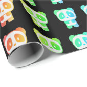 Neon Rainbow Pandas Cadeaupapier (Rol Hoek)