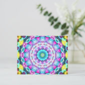 neon rainbow pauock briefkaart (Staand voorkant)