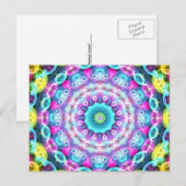 neon rainbow pauock briefkaart (Voorkant / Achterkant)
