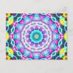 neon rainbow pauock briefkaart