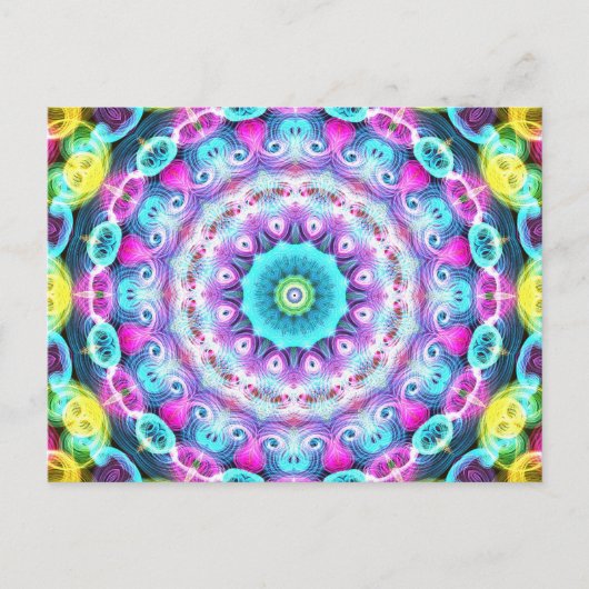 neon rainbow pauock briefkaart (Voorkant)