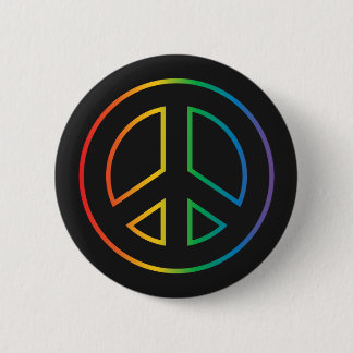 Neon Rainbow Peace Sign Ronde Button 5,7 Cm