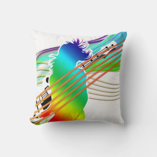 Neon Rainbow Person met gitaar Sierkussen