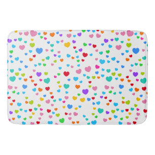 Neon Rainbow Pink Hearts Pattern Art Badmat