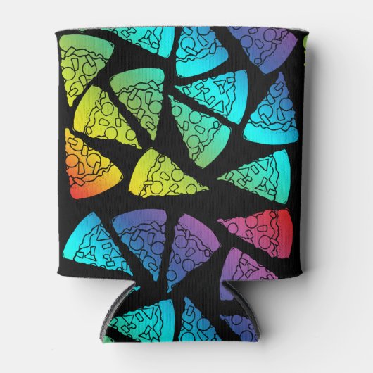 Neon Rainbow Pizza Lover Blikjeskoeler (Voorkant)