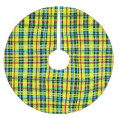 Neon Rainbow Plaid Gradient Block Print Kerstboom Rok (Voorkant)