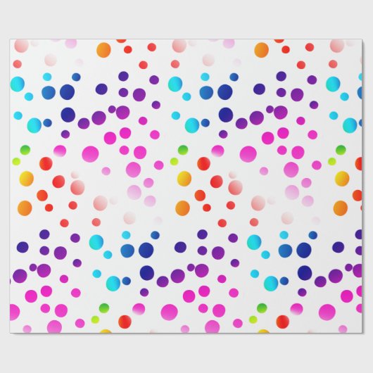 Neon Rainbow Polka Dots Cadeaupapier (Vlak)