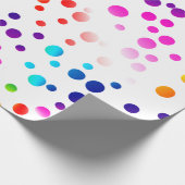 Neon Rainbow Polka Dots Cadeaupapier (Hoek)