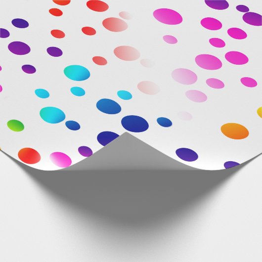 Neon Rainbow Polka Dots Cadeaupapier (Hoek)