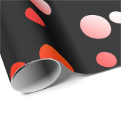 Neon Rainbow Polka Dots on Black Cadeaupapier (Rol Hoek)