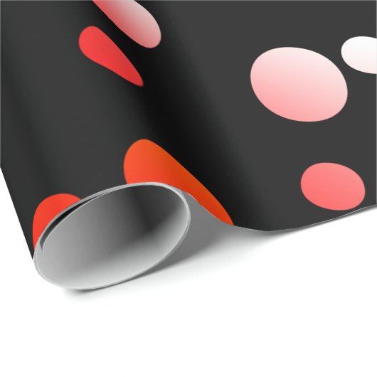 Neon Rainbow Polka Dots on Black Cadeaupapier (Rol Hoek)