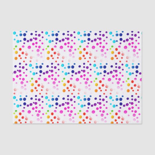 Neon Rainbow Polka Dots Tissuepapier (Voorkant)