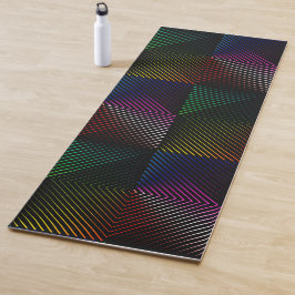 Neon Rainbow Prism On Black Yogamat