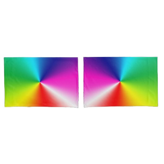 Neon Rainbow Prism Pattern Kussensloop (Voorkant-Set)