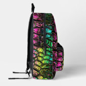 Neon Rainbow Reptile Snake Monogram Bedrukte Rugzak (Links)