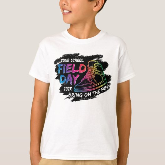 Neon Rainbow Sneaker School Field Day Persoonlijk T-shirt (Voorkant)