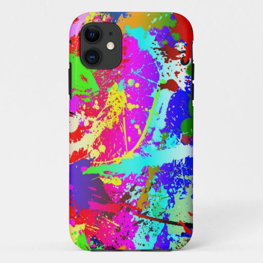 Neon Rainbow Splatter Case-Mate iPhone Case (Achterkant)