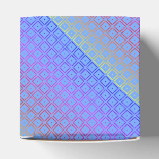 Neon Rainbow Square Pattern Bedankdoosjes (Bovenkant)