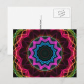 Neon Rainbow Star Briefkaart (Voorkant / Achterkant)
