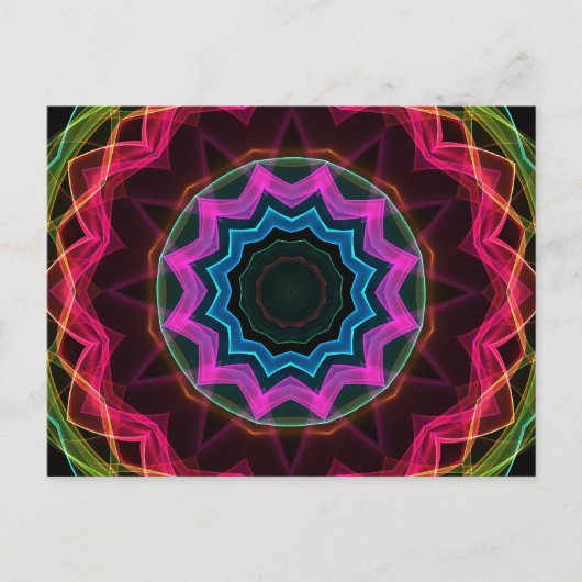 Neon Rainbow Star Briefkaart (Voorkant)
