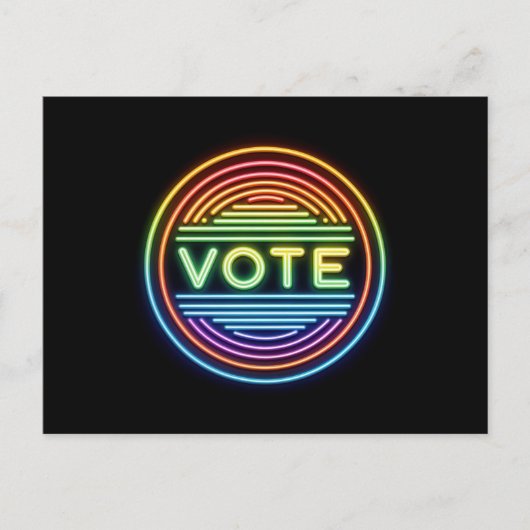 Neon Rainbow Stem Teken Briefkaart (Voorkant)