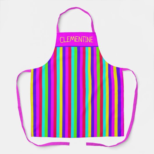 Neon Rainbow Stripe Custom Schort (Voorkant)