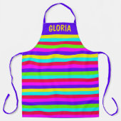 Neon Rainbow Stripe Custom Schort (Voorkant)