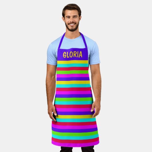 Neon Rainbow Stripe Custom Schort (Gedragen)