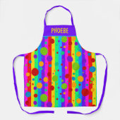 Neon Rainbow Stripe en Polka Dot Custom Schort (Voorkant)