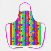 Neon Rainbow Stripe en Polka Dot Schort (Voorkant)