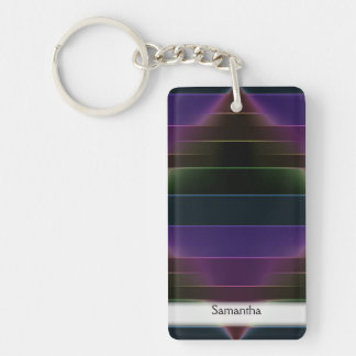 Neon Rainbow Stripes Sleutelhanger