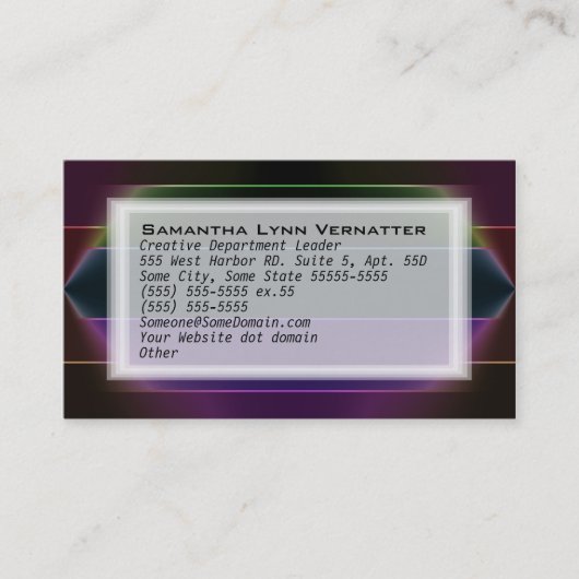 Neon Rainbow Stripes Visitekaartje (Voorkant)