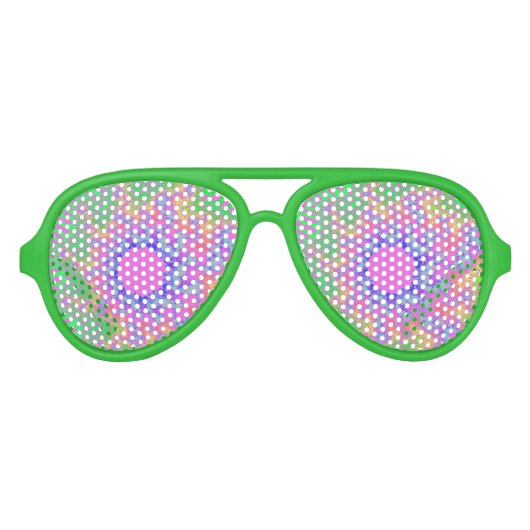 Neon Rainbow Sunburst Aviator Zonnebril (Voorkant)