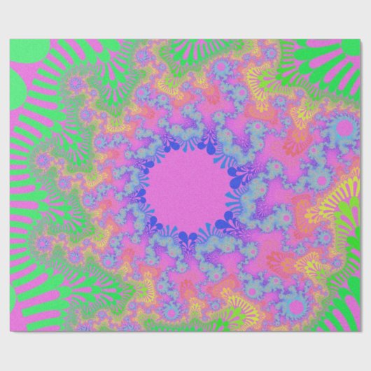 Neon Rainbow Sunburst Cadeaupapier (Vlak)