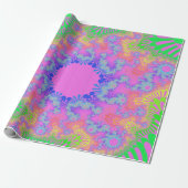 Neon Rainbow Sunburst Cadeaupapier (Uitgerold)