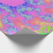 Neon Rainbow Sunburst Cadeaupapier (Hoek)