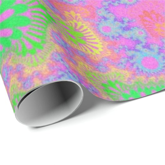 Neon Rainbow Sunburst Cadeaupapier (Rol Hoek)