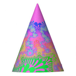 Neon Rainbow Sunburst Feesthoedjes