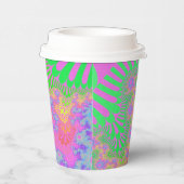 Neon Rainbow Sunburst Papieren Bekers (Rechts)