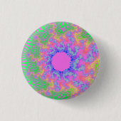 Neon Rainbow Sunburst Ronde Button 3,2 Cm (Voorkant)