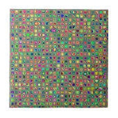 Neon Rainbow Textured Mosaic Tiles Pattern Tegeltje (Voorkant)