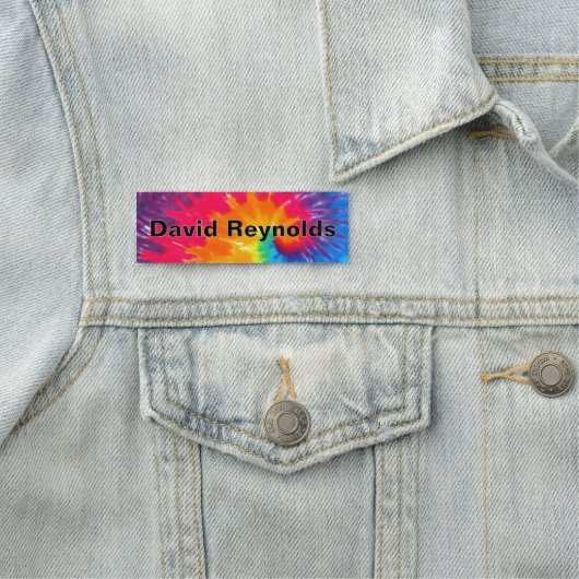 Neon Rainbow Tie Dye Design Naamplaatje (In situ)