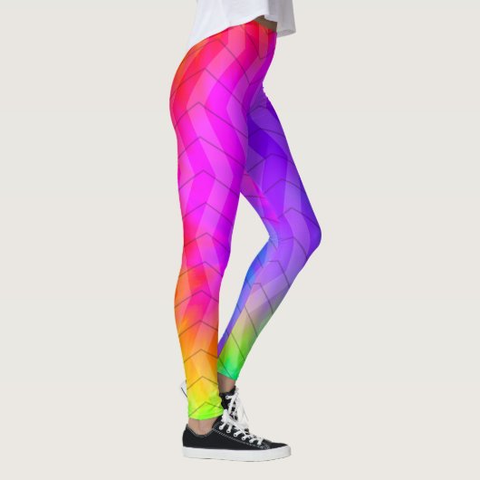 Neon Rainbow Tie Dye Herringbone Leggings (Rechts)